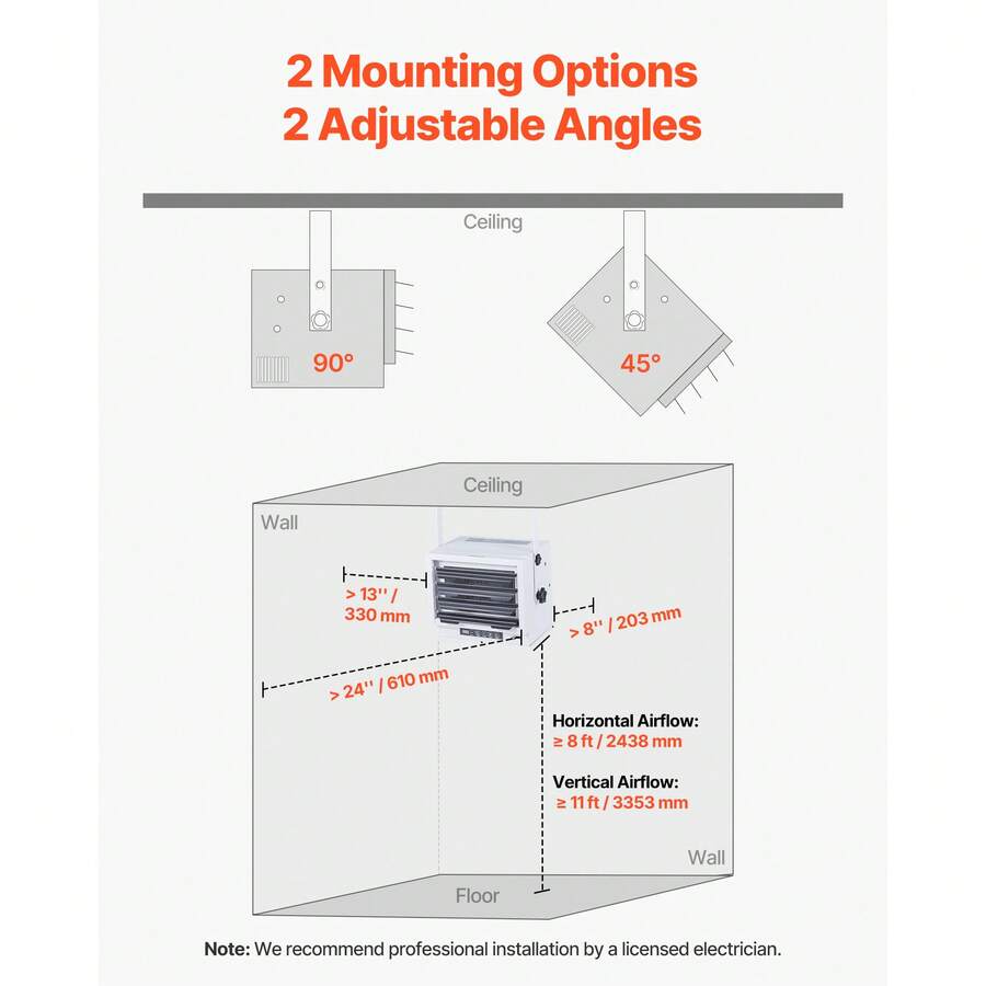 240V Electric Garage Heater – 5kW to 15kW, Wall/Ceiling Mount - product image 5