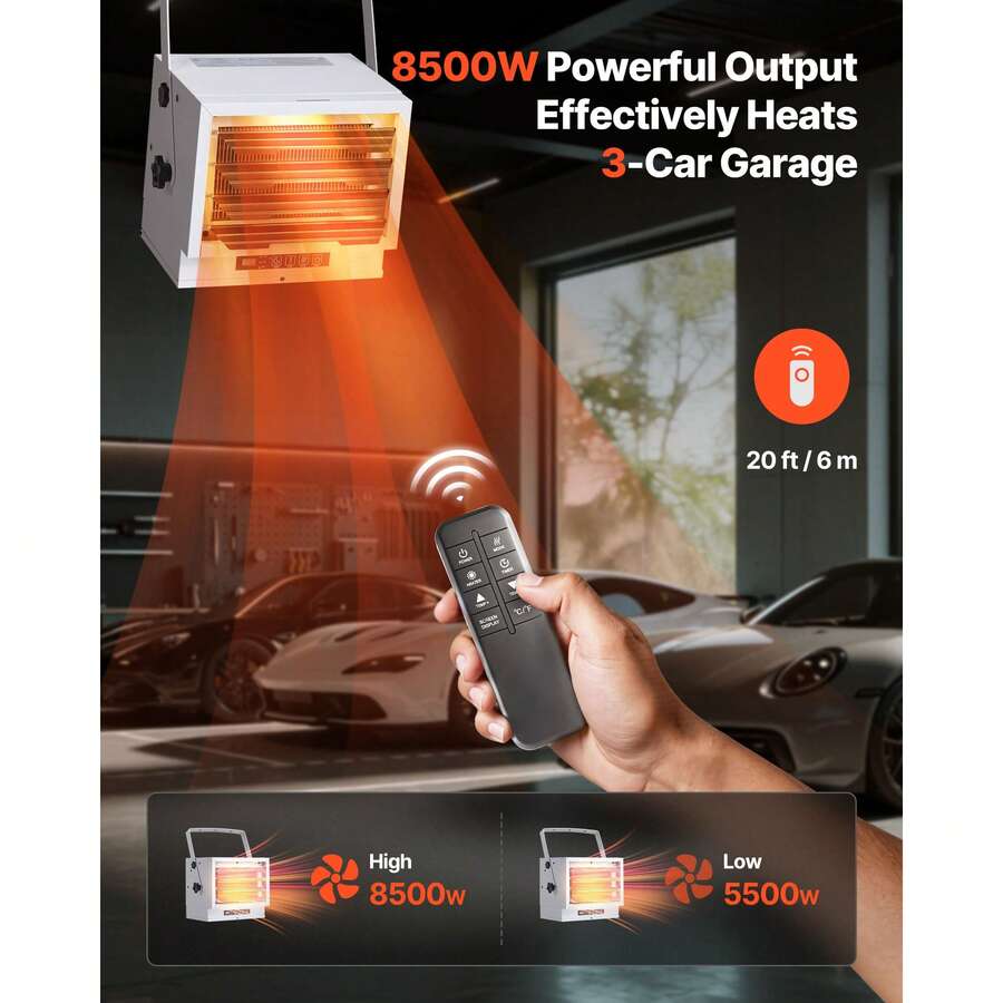 240V Electric Garage Heater – 5kW to 15kW, Wall/Ceiling Mount - product image 2