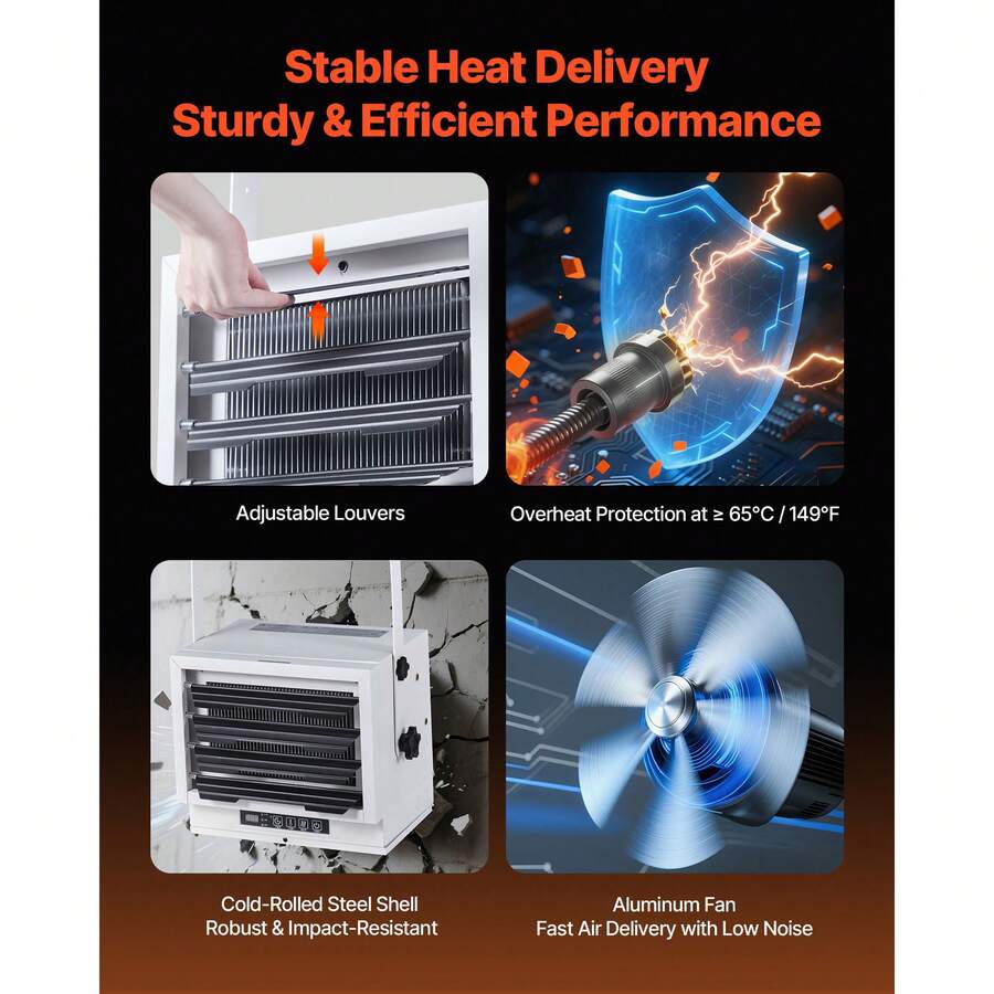 240V Electric Garage Heater – 5kW to 15kW, Wall/Ceiling Mount - product image 6