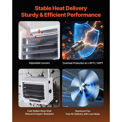 240V Electric Garage Heater – 5kW to 15kW, Wall/Ceiling Mount - product image 6