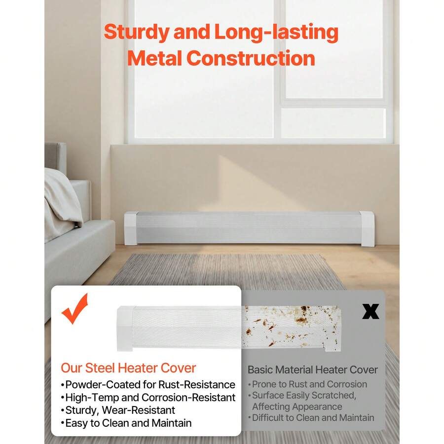 Steel Baseboard Heater Replacement Cover – 3 ft, 4 ft or 5 ft - product image 3