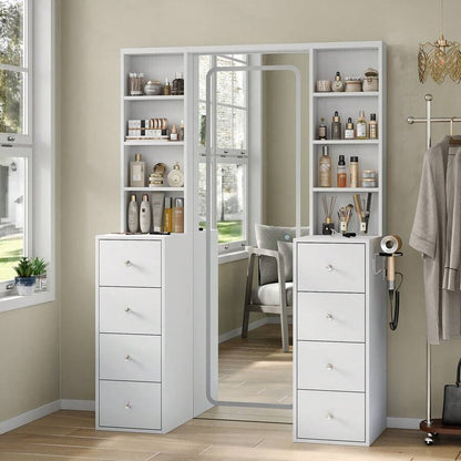 65-Inch Makeup Vanity with Full-Length Mirror, Lights, Power Outlet & 8 Drawers - product image 5
