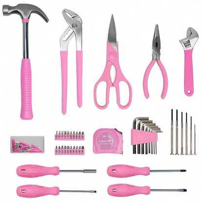 136-Piece Portable Pink Household Hand Tool Kit - product image 4