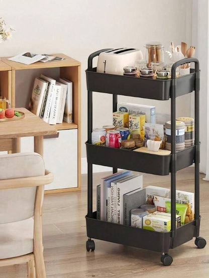 3-Tier or 4-Tier Rolling Storage Cart with 360° Swivel Wheels - product image 5
