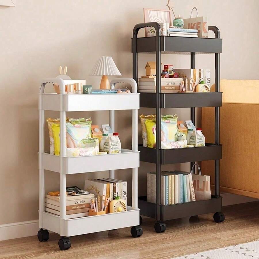 3-Tier or 4-Tier Rolling Storage Cart with 360° Swivel Wheels - product image 3