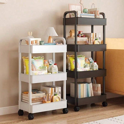3-Tier or 4-Tier Rolling Storage Cart with 360° Swivel Wheels - product image 3