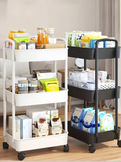 3-Tier or 4-Tier Rolling Storage Cart with 360° Swivel Wheels - product image 12