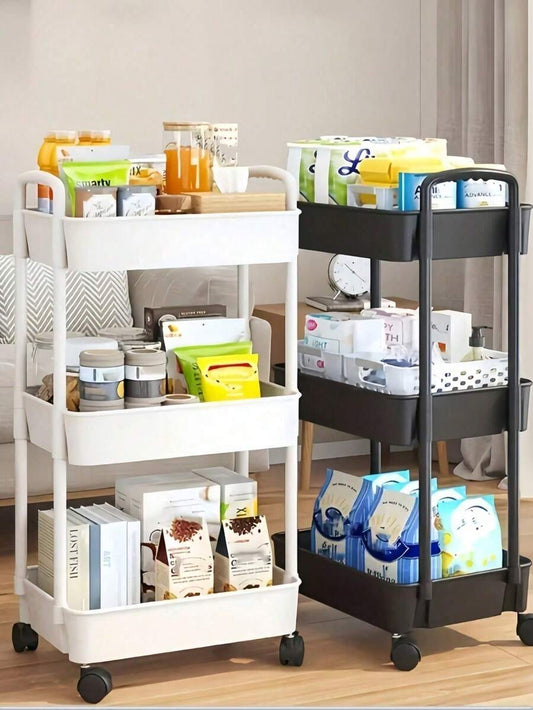 3-Tier or 4-Tier Rolling Storage Cart with 360° Swivel Wheels - product image 1