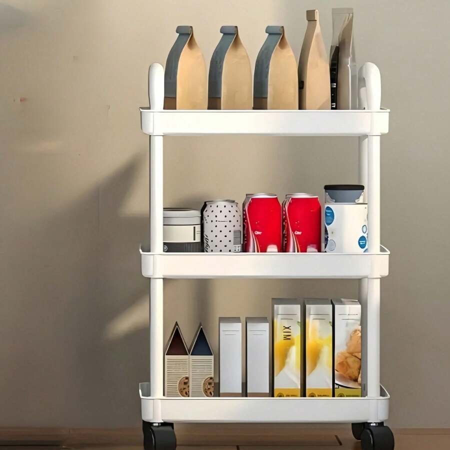 3-Tier or 4-Tier Rolling Storage Cart with 360° Swivel Wheels - product image 8