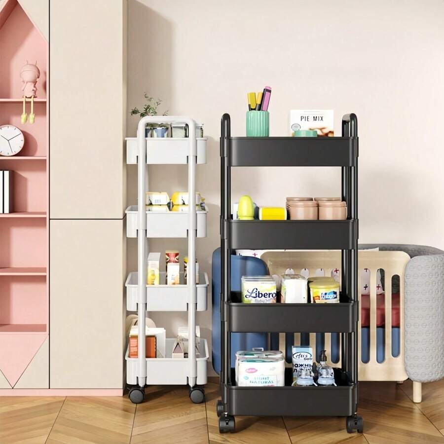 3-Tier or 4-Tier Rolling Storage Cart with 360° Swivel Wheels - product image 4