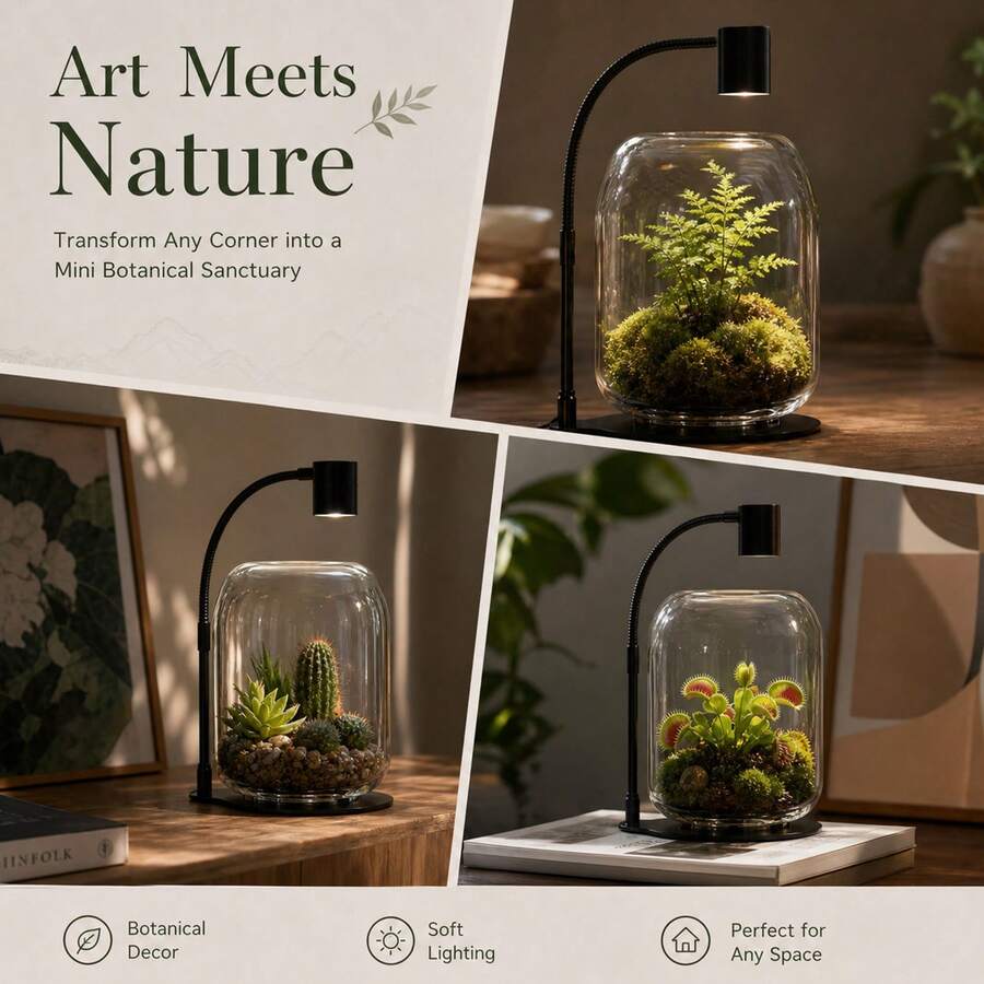 2-in-1 Full-Spectrum Grow Light with Glass Terrarium - product image 4
