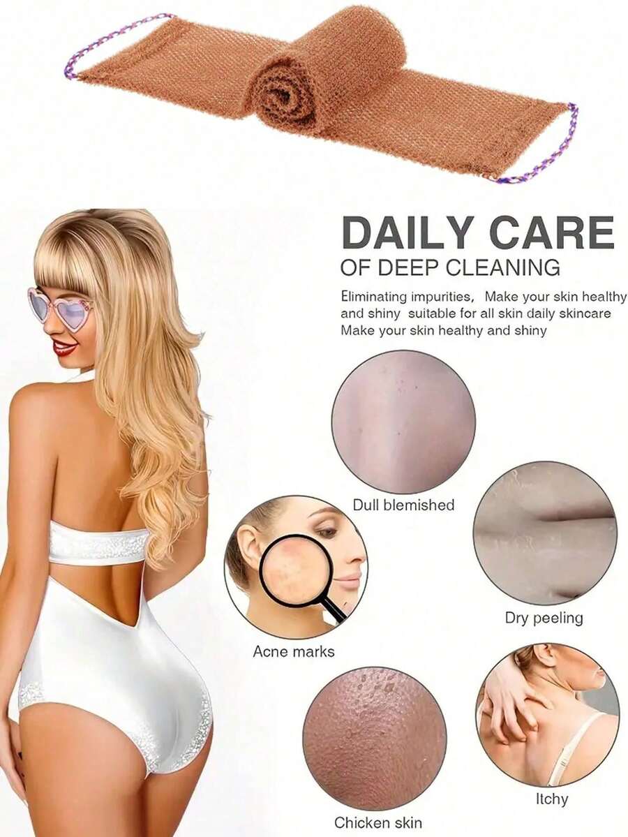 Mesh Exfoliating Back Scrubber & Bath Towel Set - product image 3