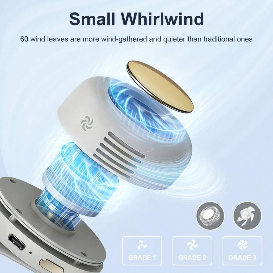 Clip-On Mini Bladeless Fan – 3-Speed Hands-Free Design - product image 4
