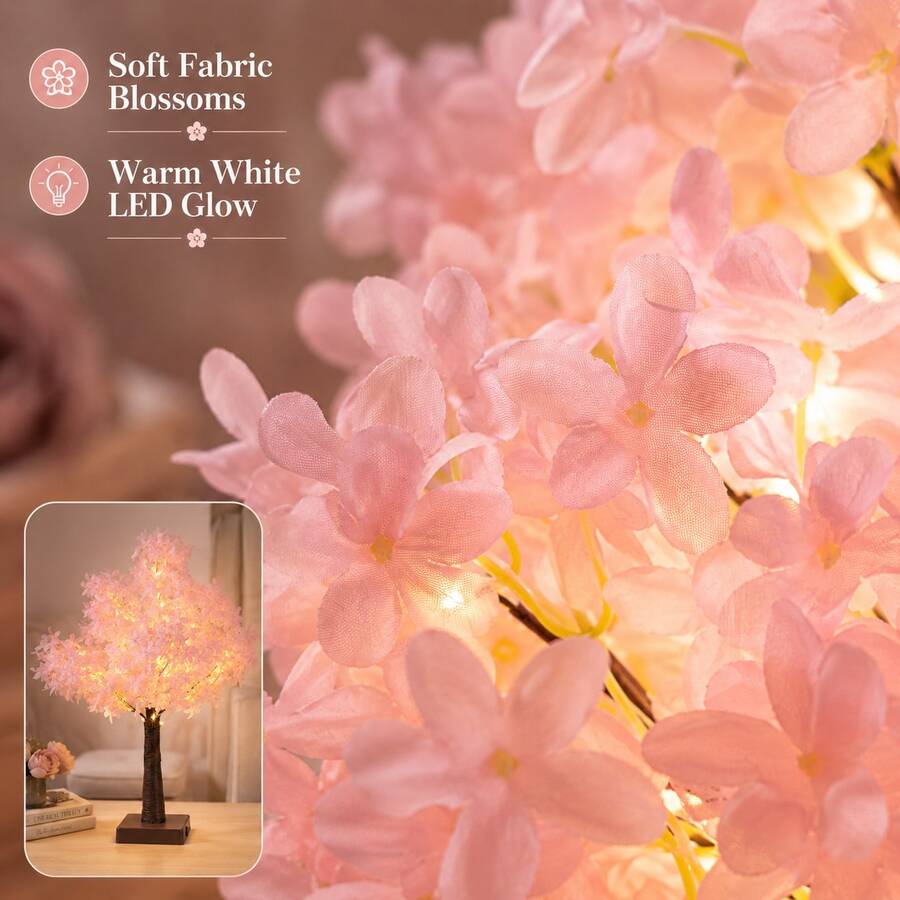 37-LED Lilac Flower Tree Lamp – USB or Battery Powered - product image 3
