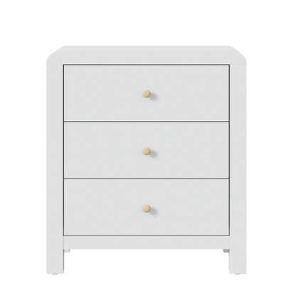 3-Drawer Dresser with Rounded Corners – White & Natural Wood Look - product image 10