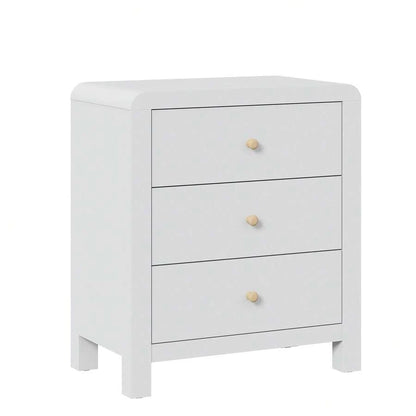 3-Drawer Dresser with Rounded Corners – White & Natural Wood Look - product image 3