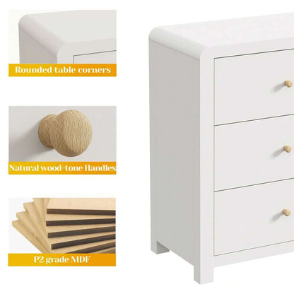 3-Drawer Dresser with Rounded Corners – White & Natural Wood Look - product image 4