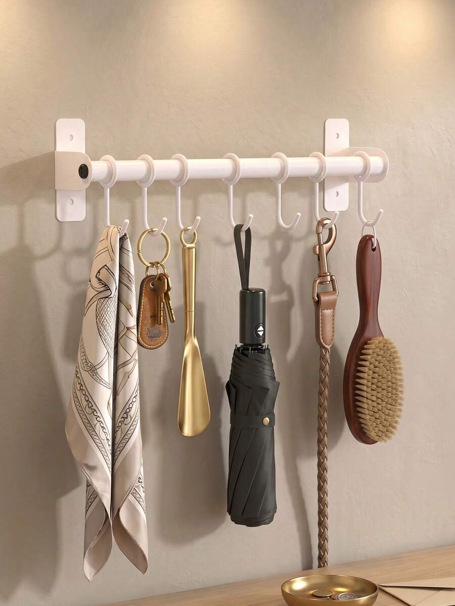 Wall-Mount Kitchen Utensil Rail with Sliding Hooks - product image 9