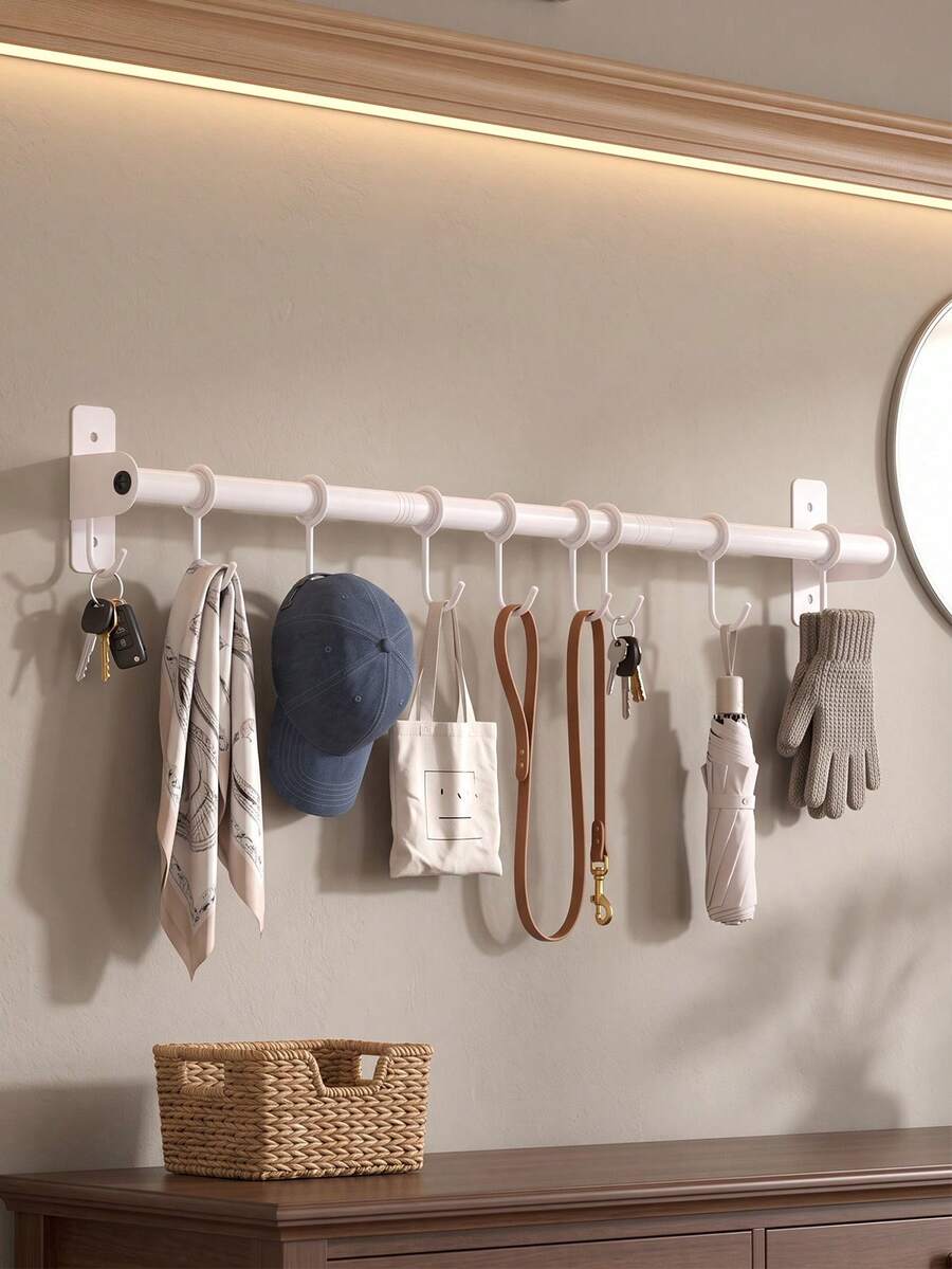 Wall-Mount Kitchen Utensil Rail with Sliding Hooks - product image 7