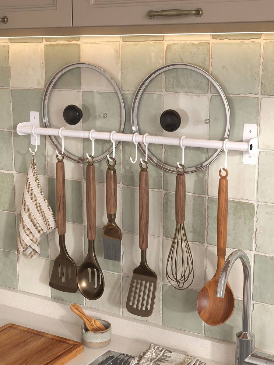 Wall-Mount Kitchen Utensil Rail with Sliding Hooks - product image 10