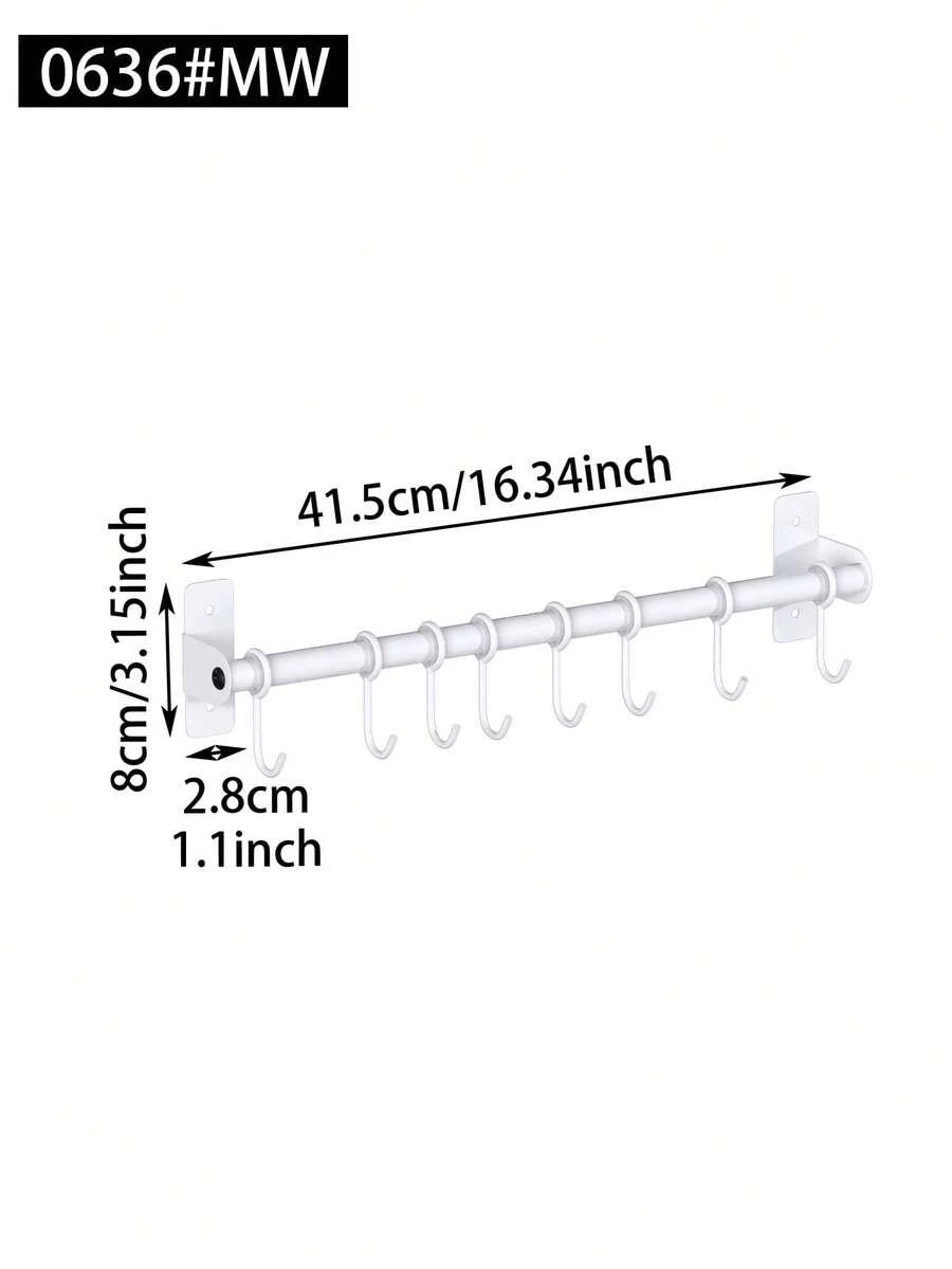 Wall-Mount Kitchen Utensil Rail with Sliding Hooks - product image 4