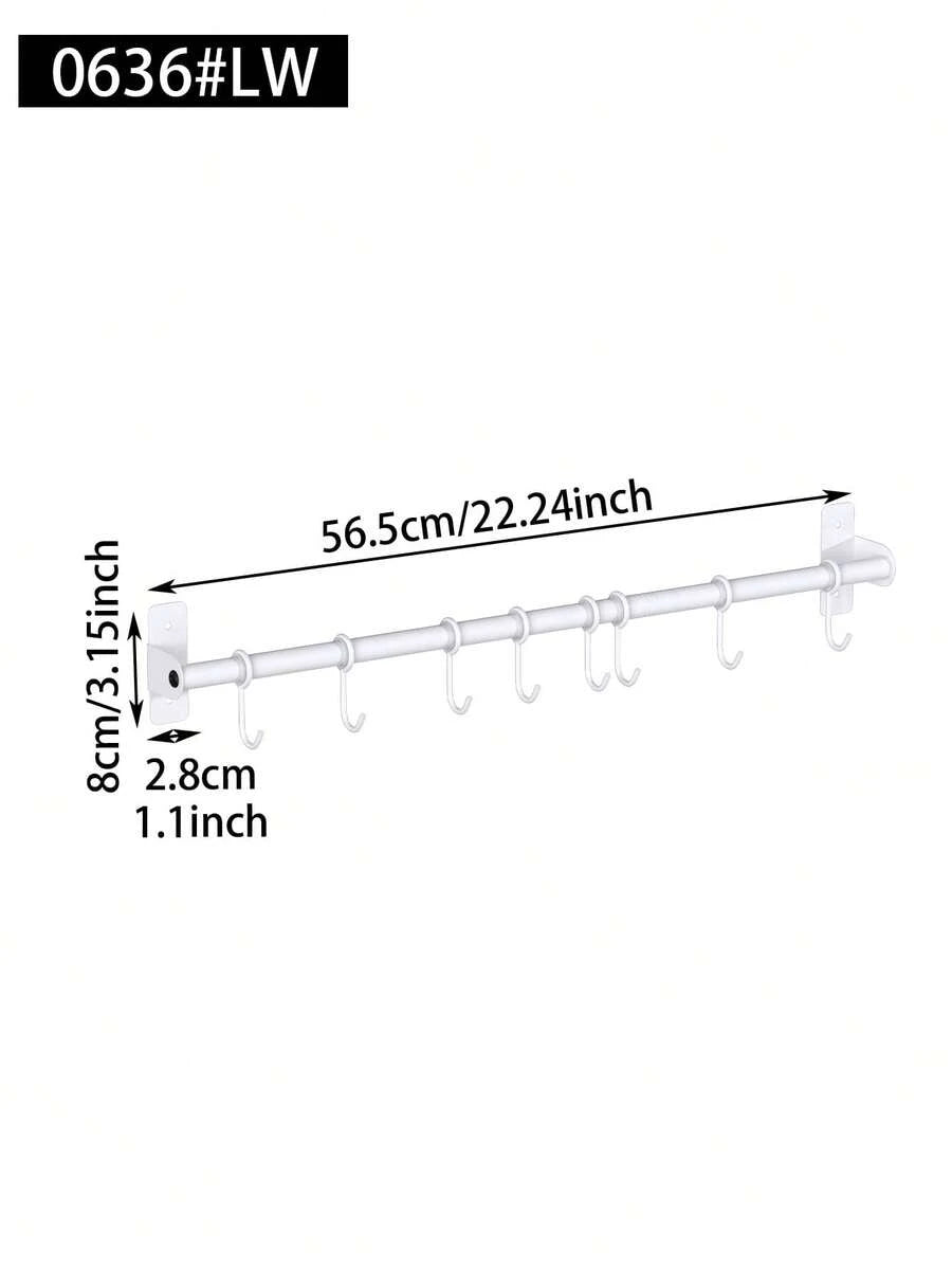Wall-Mount Kitchen Utensil Rail with Sliding Hooks - product image 5