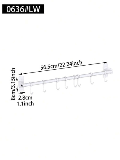 Wall-Mount Kitchen Utensil Rail with Sliding Hooks - product image 5
