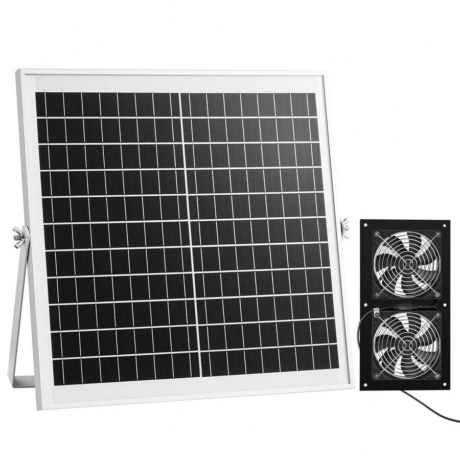 15W Solar Ventilation Fan Kit with Dual Fans & Adjustable Panel - product image 8