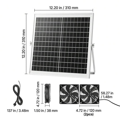 15W Solar Ventilation Fan Kit with Dual Fans & Adjustable Panel - product image 10