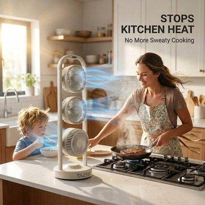 Triple-Head Portable Standing Fan with Independent 360° Fan Heads - product image 4