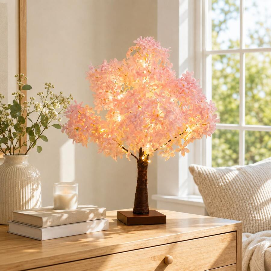 37-LED Lilac Flower Tree Lamp – USB or Battery Powered - product image 9