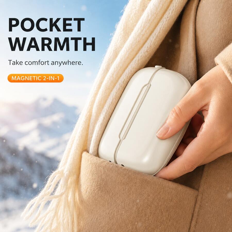 2-Pack Magnetic Rechargeable Hand Warmers – 3 Heat Levels - product image 1